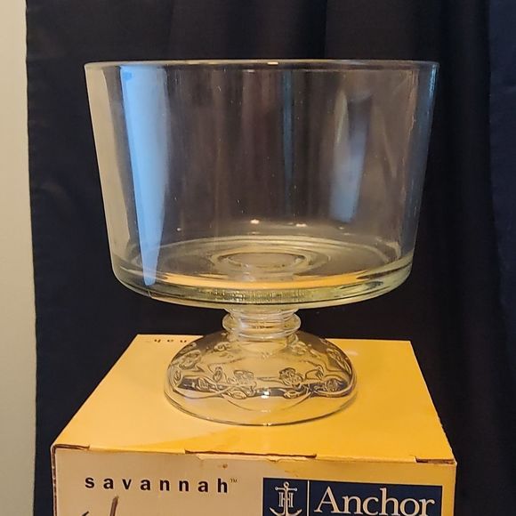 Anchor Hocking Kitchen Anchor Hocking Savanna Clear Glass Trifle Bowl Poshmark